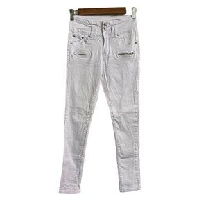 Top Trend Womens Were Denim Wear White High Rise Zipper Pocket Skinny Jeans Sz 2